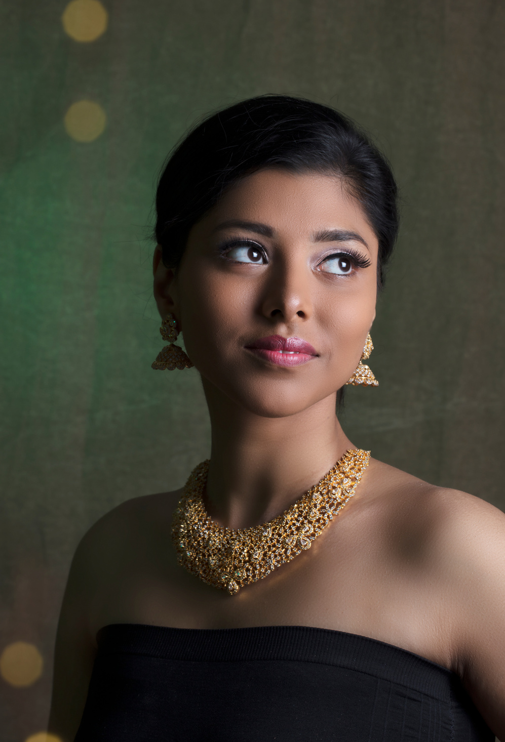 beautiful indian model wearing jewellery